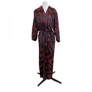 Vintage SFL Spring Black & Red Dragon Kimono Robe
